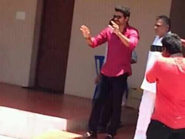 Vijay meets his fans today Vijay meets his fans today