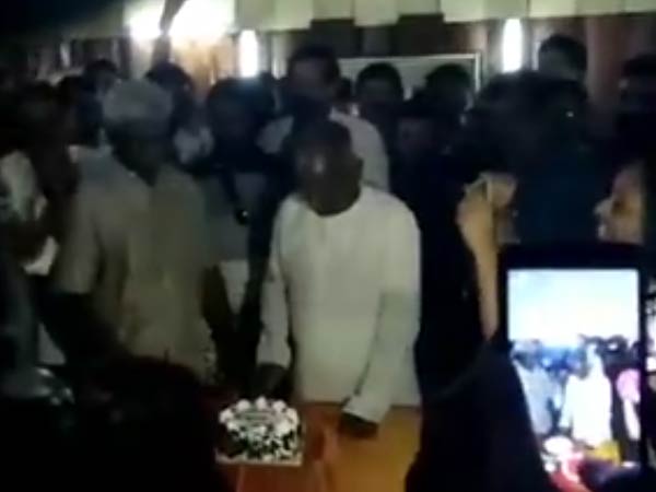 Ilayaraja poses with fans 