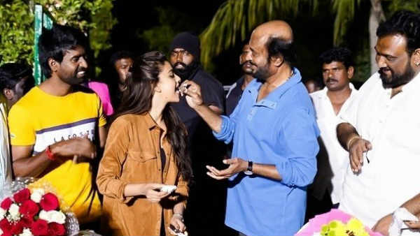  Keerthy suresh gets a sweet welcome form rajini