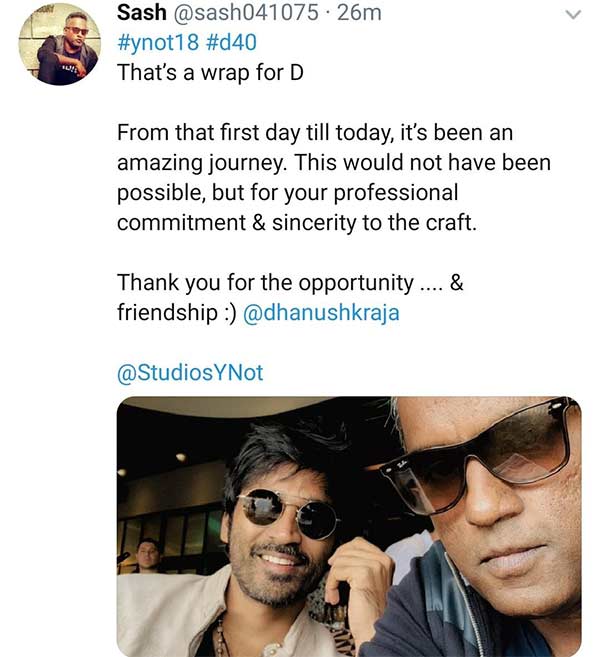 sasikanth completes danush 40