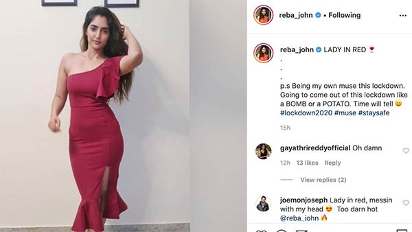 Actress reba monica john shared pictures on instagram