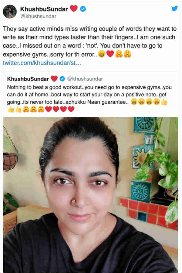 Khushboo apologized to the fans