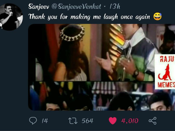 Sanjeev posted the badri film memes on his Twitter