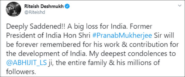 நடிகர் ரித்திஷ் தேஷ்முக் 