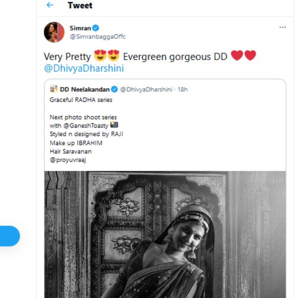 சிம்ரன் பாராட்டு