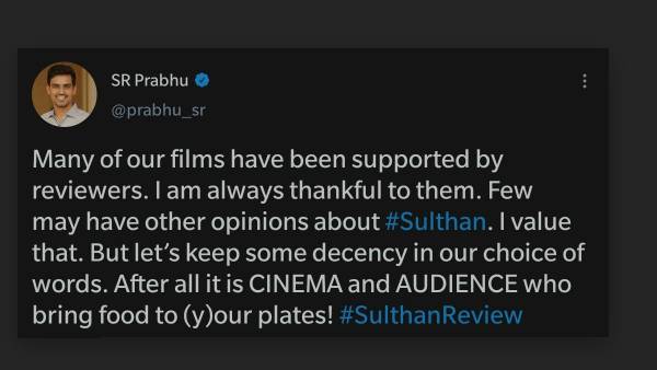 தயாரிப்பாளர் ட்வீட் 