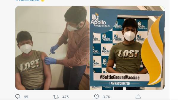 தடுப்பூசி செலுத்திக்கொண்டார்