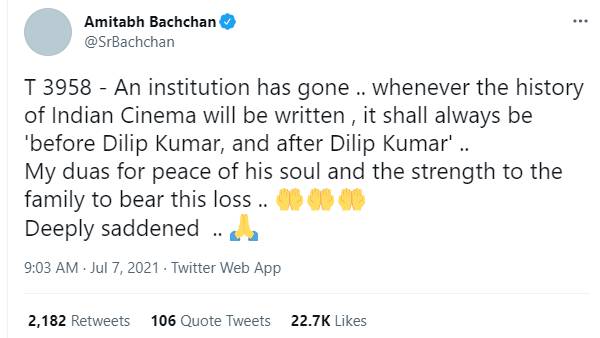 அமிதாப் பச்சன் பாராட்டு