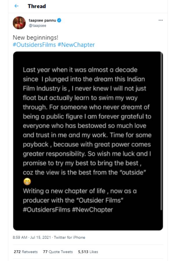 ட்விட்டரில் அறிவிப்பு 