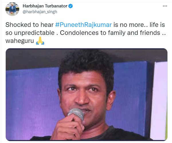 ஹர்பஜன் சிங் இரங்கல் ஹர்பஜன் சிங் இரங்கல்