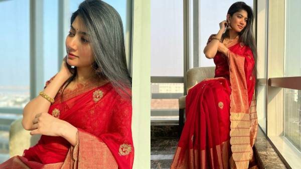 சிகப்பு சேலையில் மஹாலட்சுமி போல