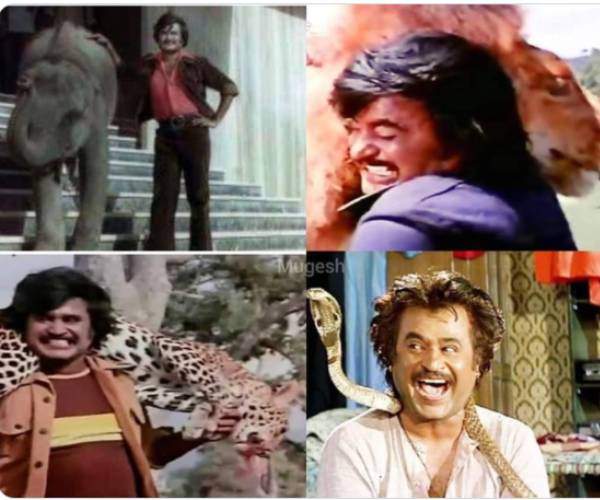 விலங்குகளுடன் ரஜினி