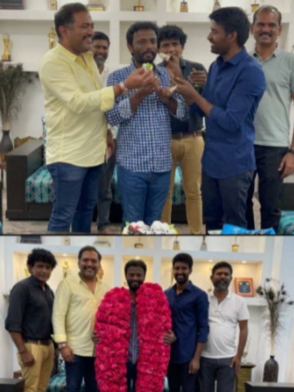 கேக் வெட்டி கொண்டாடிய டீம் 