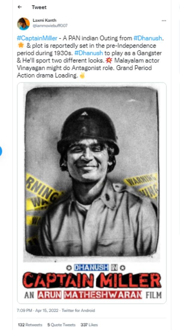 Dhanush in Captain Miller New photos viral on social media