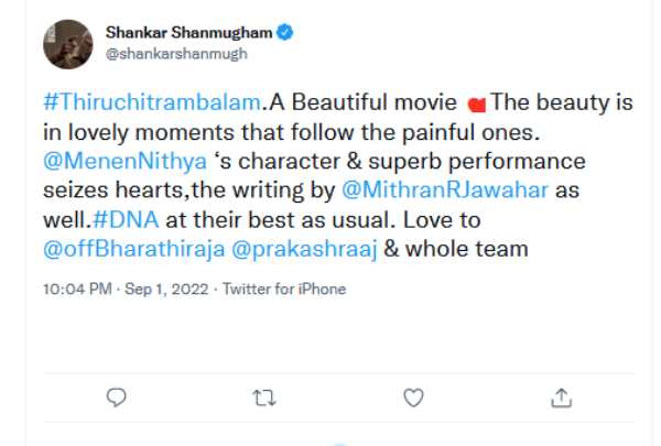 ஷங்கர் பாராட்டு 