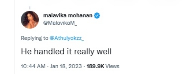 மாளவிகா பதிலடி 