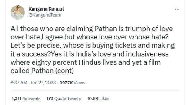 நடிகை கங்கனா ட்வீட்டர்