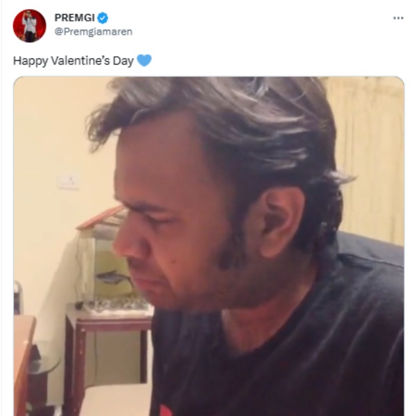  காதலர் தினத்துக்கு பிரேம்ஜி செய்திருக்கும் ப்ரோபோஸ்