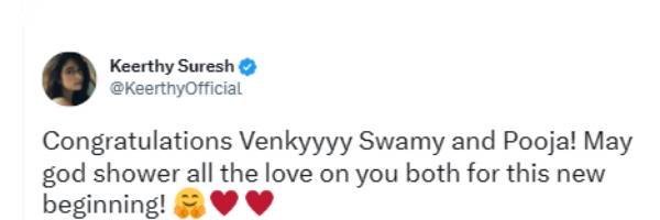 கீர்த்தி சுரேஷ் நேரில் வாழ்த்து 