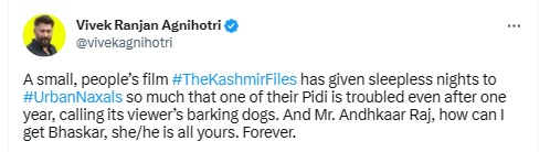  காஷ்மீர் ஃபைல்ஸ் இயக்குநரின் பதிலடி