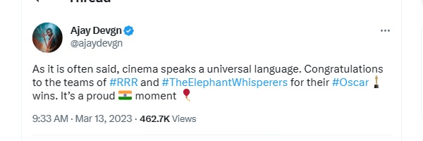 ஹேப்பியான அஜய் தேவ்கன் 