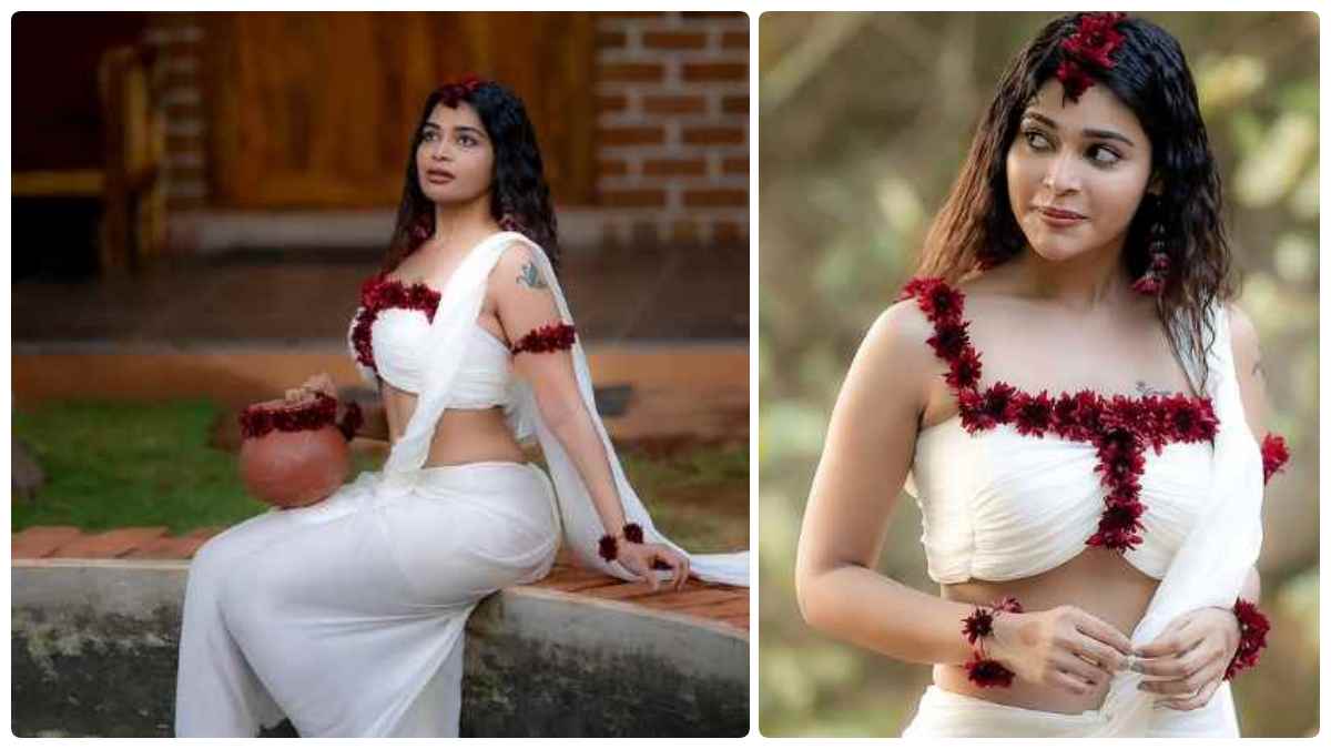 Dharsha Gupta Shaakuntalam getup photoshoot trending on social media Dharsha Gupta Shaakuntalam getup photoshoot trending on social media