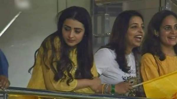 Leo and Ponniyin Selvan star Trisha watches CSK vs RR match at Chepauk stadium 