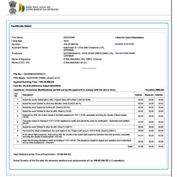 Raghava Lawrences Rudhran is certified UA by the censor board