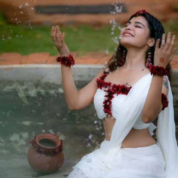 Dharsha Gupta Shaakuntalam getup photoshoot trending on social media Dharsha Gupta Shaakuntalam getup photoshoot trending on social media