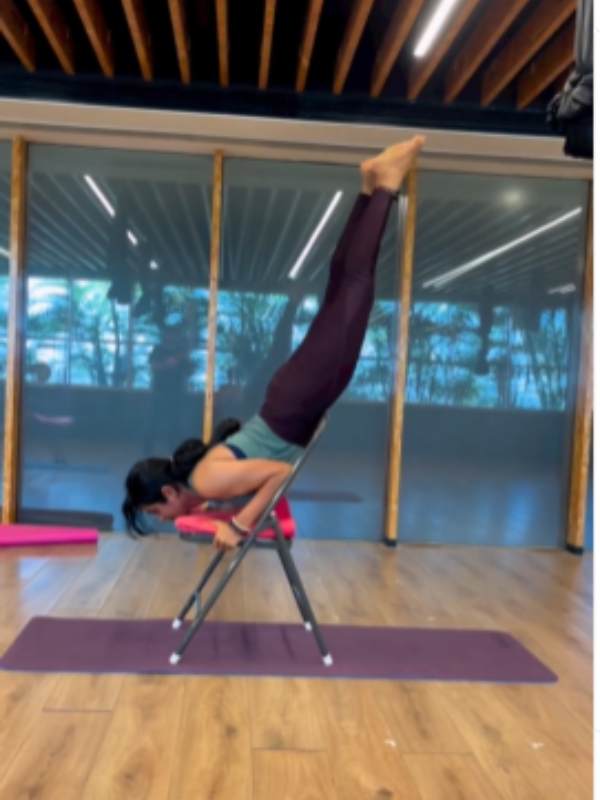 Ramya Pandian chair yoga video grabs fans attention 