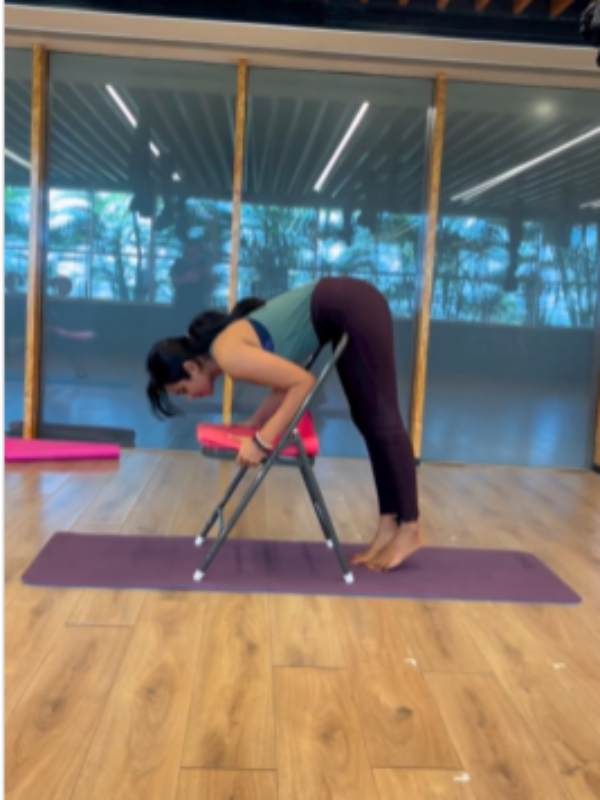 Ramya Pandian chair yoga video grabs fans attention 