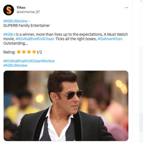 Salman khans Kisi Ka Bhai Kisi Ki Jaan Twitter Review,