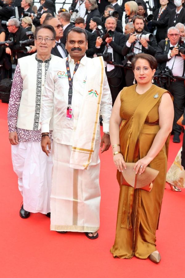 Union Ministe L.Murugan wearing heritage dress at Cannes 2023 