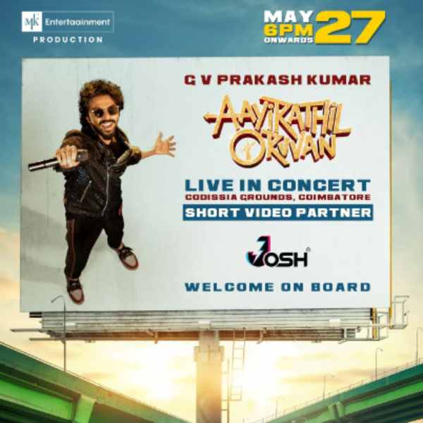 Josh App joins with GV Prakash Kumars Aayirathil Oruvan concert 