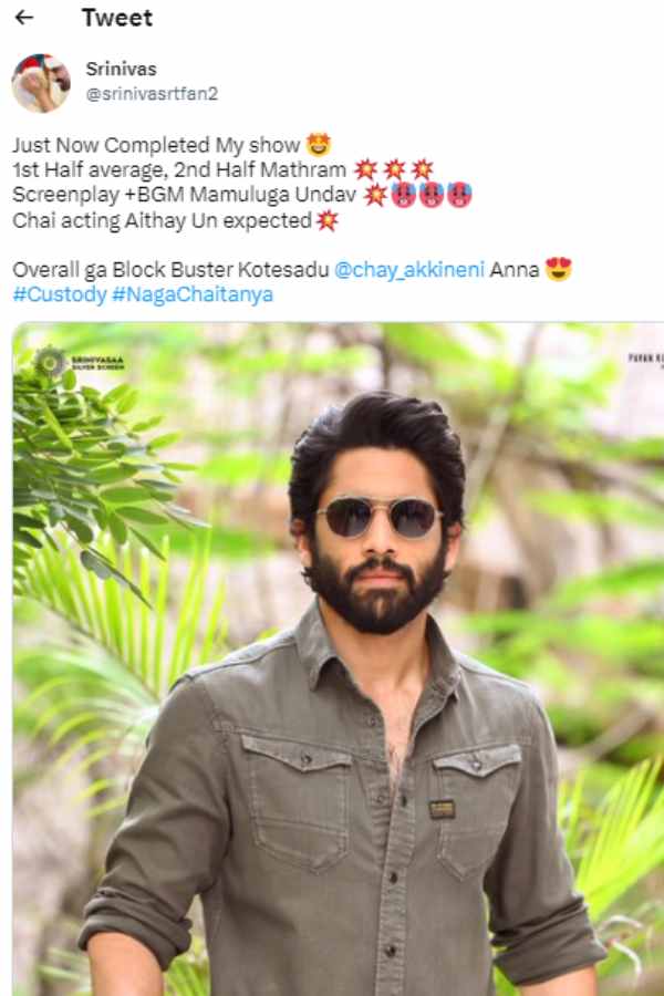 Naga Chaitanyas Custody Twitter Review in Tamil 