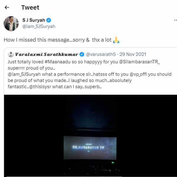  SJ Suryah: Actor SJ Suryah apologizes to Varalakshmi Sarathkumar 