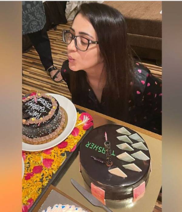 Actress Trisha celebrates her 40th birthday in Shirdi Sai Baba Temple Actress Trisha celebrates her 40th birthday in Shirdi Sai Baba Temple