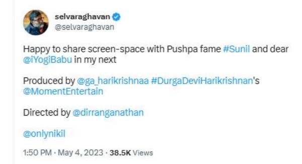 Director Selvaraghavan joins with Actor Legend Saravanan in his next 