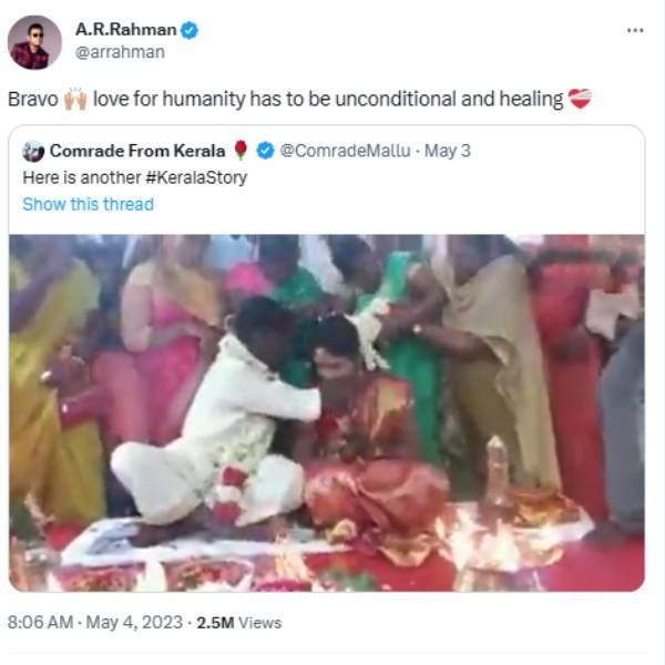  The Kerala Story: AR Rahman shared a video against The Kerala Story film