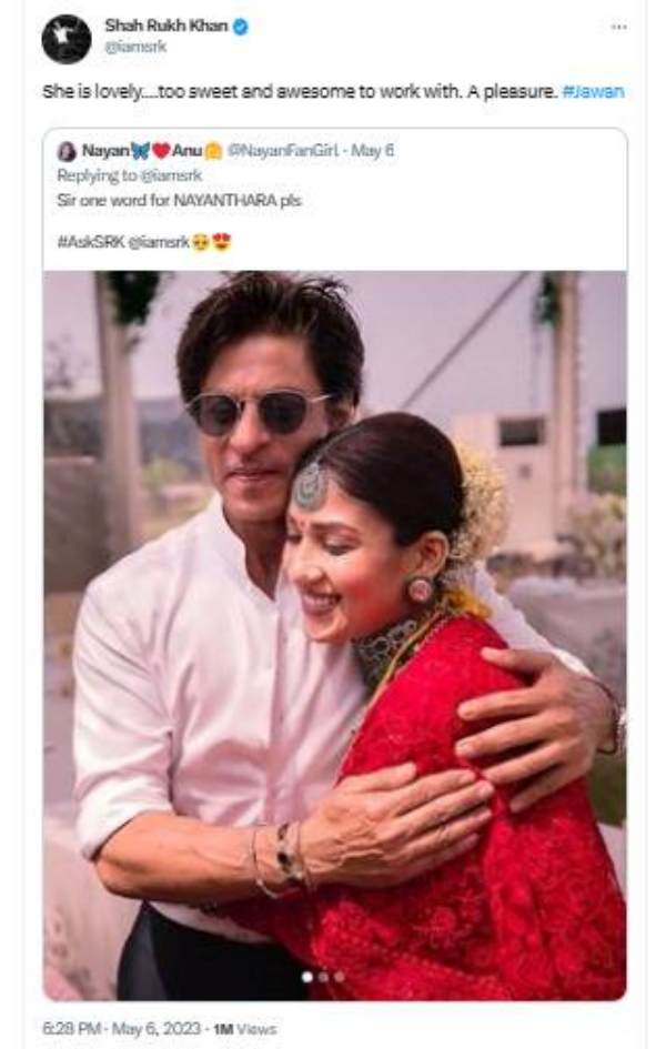 Actor Shah rukh khan answers to Fans question in Twitter page and hails Atlees movies 