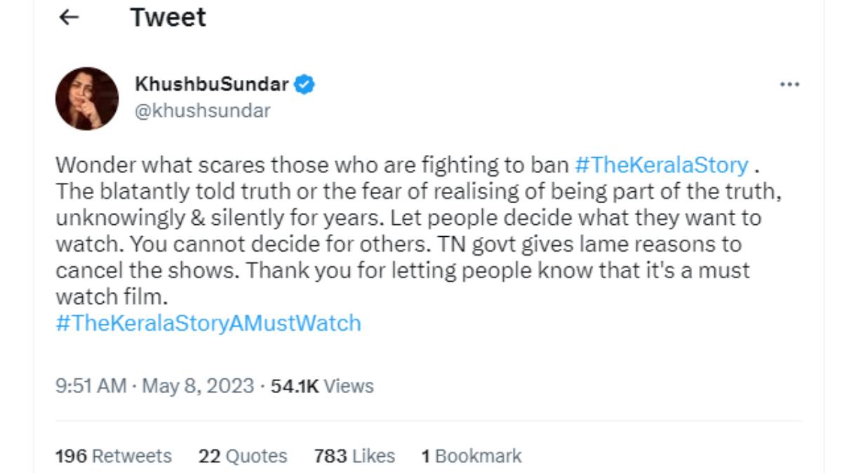  The Kerala Story: Actress Khushbu has reviewed the movie The Kerala Story