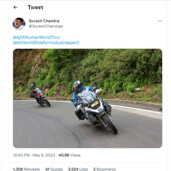 Ajith Kumar plans to start his world bike tour from this date 