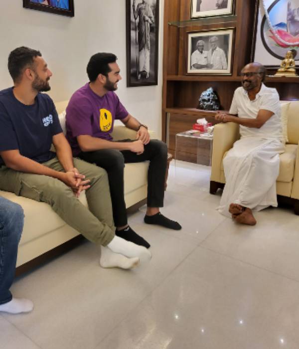 Venkatesh Iyer and Varun Chakravarthy met Rajinikanth Venkatesh Iyer and Varun Chakravarthy met Rajinikanth