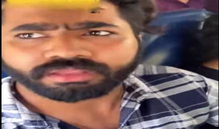 A young man physicaly assaulted an actress in a moving bus A young man physicaly assaulted an actress in a moving bus