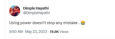 Dimple Hayathi booked for hitting and damaging Traffic Commissioner Car 