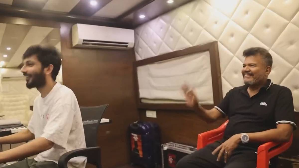  Anirudh and Shankars music composition video on the Indian 2 shooting spot is trending