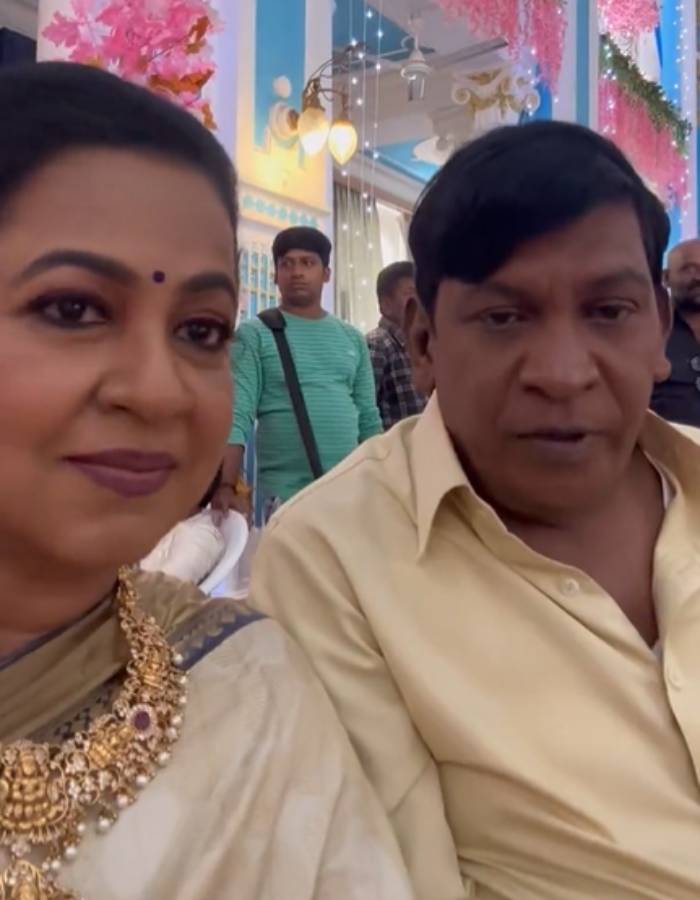 Radhika Sarathkumar shares Vadivelu funny video at Chandramukhi 2 sets 