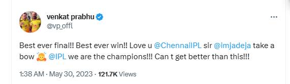 Chennai Super Kings team won the IPL trophy for the fifth timecelebrities are expressing their congratulations Chennai Super Kings team won the IPL trophy for the fifth timecelebrities are expressing their congratulations