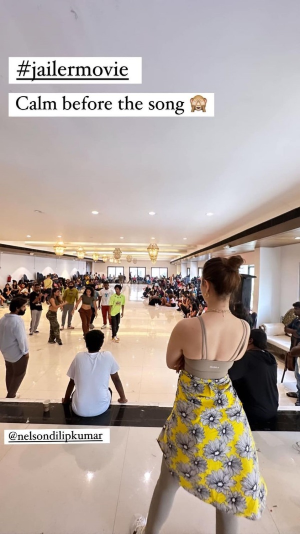 Jailer: Tamannaah shared a photo of her dance rehearsal for Jailer film on Instagram Jailer: Tamannaah shared a photo of her dance rehearsal for Jailer film on Instagram
