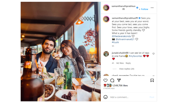  Samantha Put emotional post at her instagram 